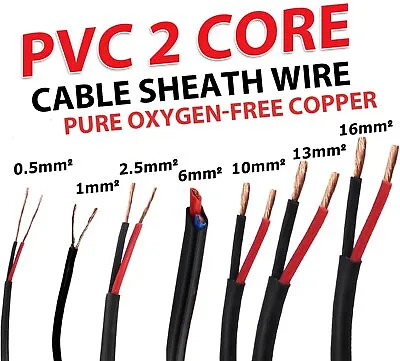 24V 12V Twin Cable 10mm 6mm 4mm 2.5mm 1mm 1.5mm 0.5mm 2 Core Wires Electric Car • $142.98