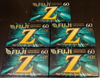 $53 • Buy (lot Of 5) Fuji   Z  60     Type Ii   Blank Cassette Tapes. (sealed) New