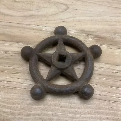 Rare Star Old Cast Iron Steampunk Valve Handle Water Faucet Knob Vintage Small • $17.24