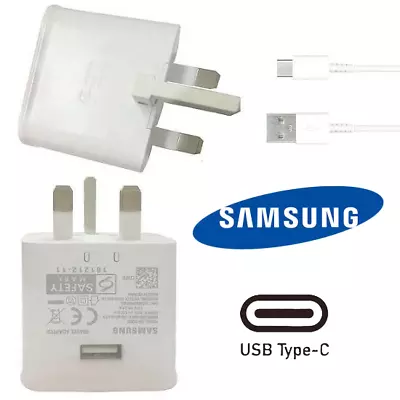 Genuine Samsung Galaxy Tab A9 A9+ 15W Fast Mains Wall Charger Plug & USB-C Cable • £8.99