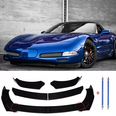 For Corvette C5 Z06 Front Bumper Lip Spoiler Splitter Body Kit + Blue Strut Rods • $62.30