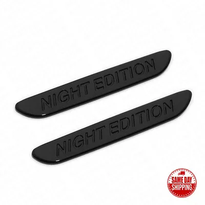 2x Night Edition Fender Marker Car AMG Logo Badge Emblem Sport Decoration Black • $15.99