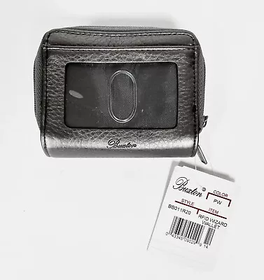 Buxton RFID Wizard Wallet Accordion Dual Zipper Compartments Pewter New With Tag • $23