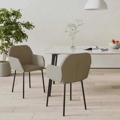 $144.99 • Buy Dining Chairs 2 Pcs Light Grey Velvet VidaXL