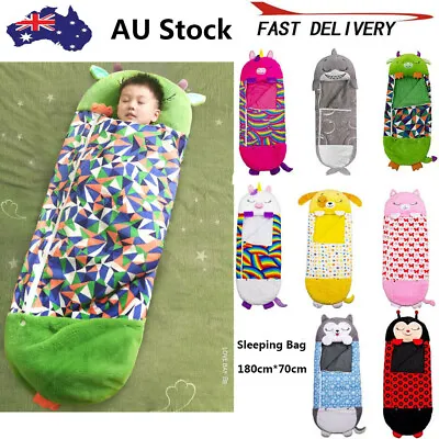 Large HAPPY Sleeping Bag Nappers Kids Pillow Stuffed Portable Compression Toy AU • $33.24