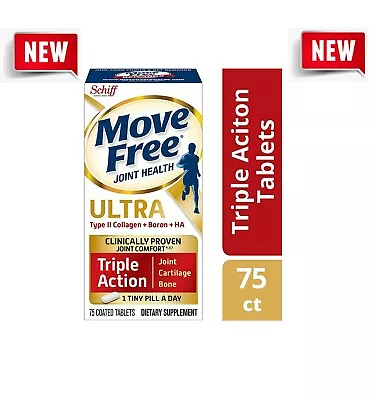 Move Free Ultra Type II Collagen Boron & HA Tablets(75 Tablets) Free Shipping • $34.99