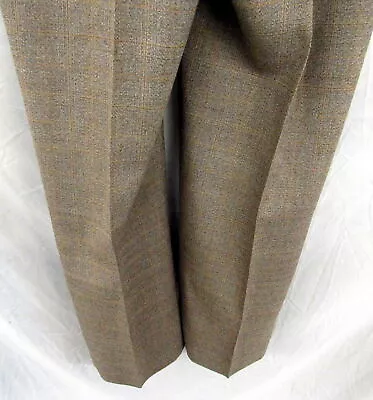 Vintage Curlee Three Piece Brown Window Pane Suit Jacket Pants Vest • $96.72