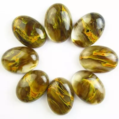 8Pcs 25x18x7mm Volcano Cherry Quartz Oval Cab Cabochon D84371 • $16.37