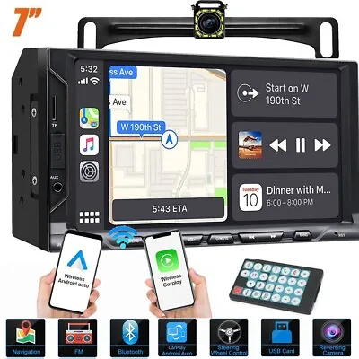 7 Inch Car Stereo Radio MP5 Player Wireless Android AUTO Apple CarPlay W/Camera • $119.59