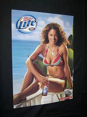 Original 2003 MILLER LITE MILLER GENUINE DRAFT BEER Promo Poster  MODEL'S NAME? • $23.75