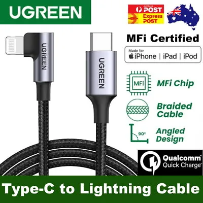 $22.95 • Buy UGREEN MFi USB C To  Lightning Cable 90° For IPhone 14, 13, IPad, AirPods Pro