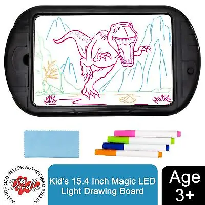 Doodle Kid's 15.4 Inch Magic LED Light Dinosaur Pictures Magic Drawing Board • £9.99