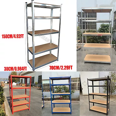 5 Tier Garage Shelving Unit Storage Shelves Boltless Shelf Racking Heavy Duty  • £22.20