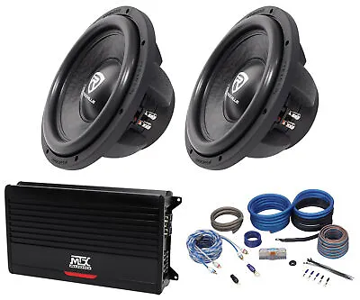 MTX THUNDER1000.1 1000 Watt RMS Mono Amplifier+(2) 12  Car Audio Subwoofers Subs • $414.85