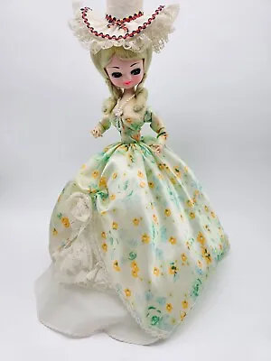 Vintage Big Eyes Bradley Doll 20  Green Hair W/ Green Dress & Pearl Necklace • $35.33