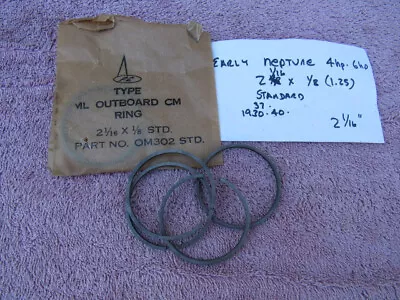 Neptune Muncie Gear Works Antique Outboard Motor Piston Rings 4hp 6hp 1930-37 • $4.95