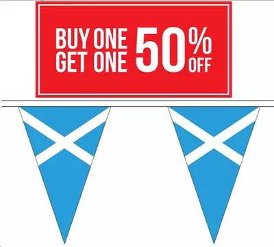 33ft Scotland Sky Blue Saltire Flag Triangle Euro 2024 Bunting Banner Fast Post • £5.95