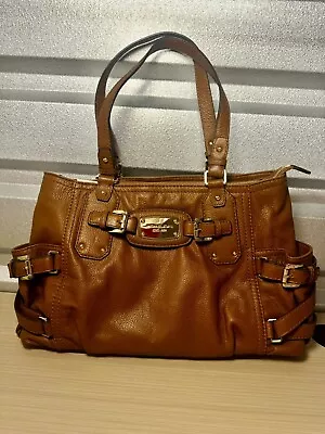 Michael Kors Brown Leather Gansevoort Handbag With Gold Hardware • $66.15