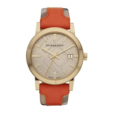 Burberry Men's Watch The City Check Champagne Red BU9016 • $222.27