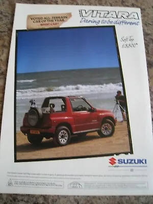 Vitara Suzuki Soft Top 2 Seater Car 1989 Poster Advert Approx A4 Size File 3 • $2.51