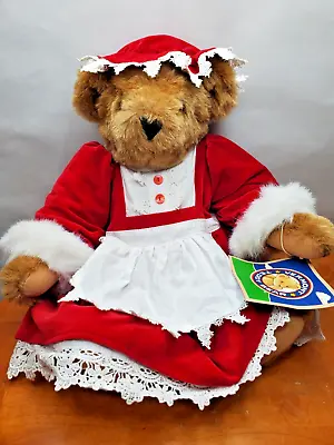 Vermont Teddy Bear Mrs Santa Claus Red Dress Velvet White Lace Fully Jointed 16  • $39.09