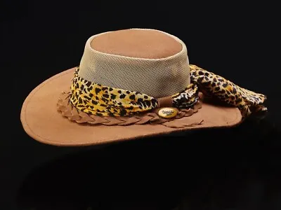 NEW Indiana Mesh With Scarf Aussie Outback Bush Hat Leather Akubra Style • $69.99