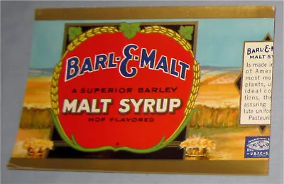 Lot Of 20 Barl-E-Malt Malt Syrup Beer Labels- 1932 Prohibition • $2.49