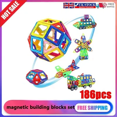 186PCS  Version Magnetic Building Blocks Kit Mini Building Blocks Set Upgraded • £19.49