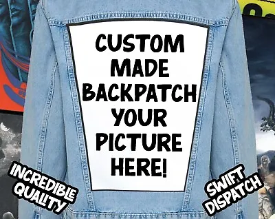 £16.95 • Buy Custom Printed LARGE Iron On Jacket Back Patch Printed To Your Design Backpatch