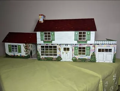 Marx Tin Colonial Dollhouse With Breezeway Vintage Antique  • $50