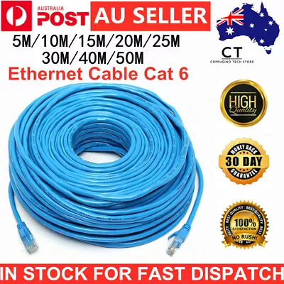 New Premium 5m 10m 15m 20m 30m 40m 50m Ethernet Network Lan Cable CAT6 1000Mbps • $7.81