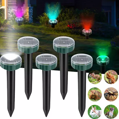 Repelente De Animales De Plagas De Topos Ultrasónico Solar Al Aire Libre Con LED • $16.39