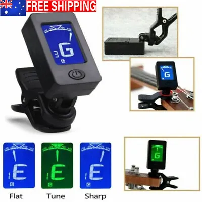 $11.15 • Buy Electric Digital Guitar Tuner LCD Clip-on Chromatic Acoustic Bass Ukulele Violin