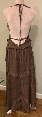 £29.99 • Buy Asos Design Brown Open Back  Asymmetrical Maxi Dress Size 14 UK 42 EU