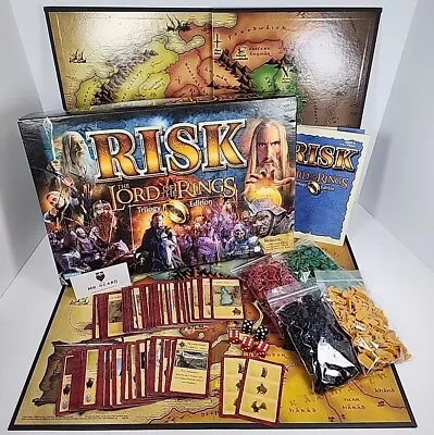 (No Ring) Risk LOTR Lord Of The Rings Trilogy Edition 2003 Family Board Game • $24.99