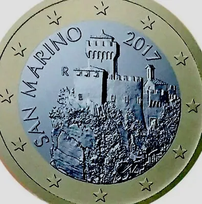 San Marino 🇸🇲 Coin 1€ Euro 2017 New UNC From Roll 3 Towers Castle Bi-metalic • £3.85