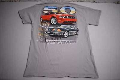 VTG Y2K Ford Mustang 5.0 Big Graphic Muscle Cars Retro Gray T Shirt Size Small • $12.50