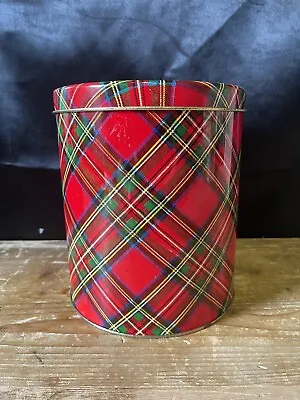 Vintage Regency Ware Canister Tin Container Storage Retro Tartan Scotland • £12