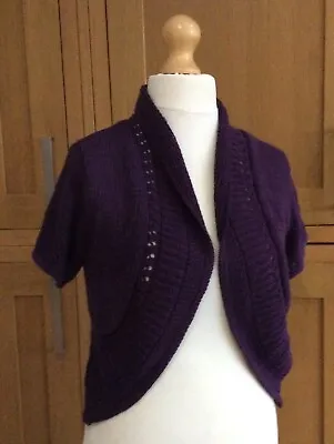 Matalan Soon Purple Bolero Style Cardigan Size 12 • £4