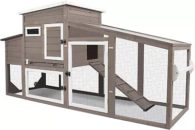 PetsCosset 78  Wooden Chicken Coop With Nesting Wheels Outdoor Mobile Hen House • $199.99