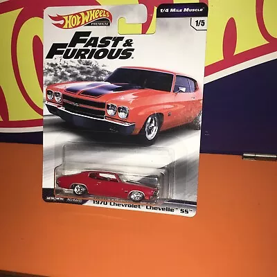 Hot Wheels 1970 CHEVY CHEVELLE SS 1/4 Mile Muscle Premium Fast And Furious RED • $22.95