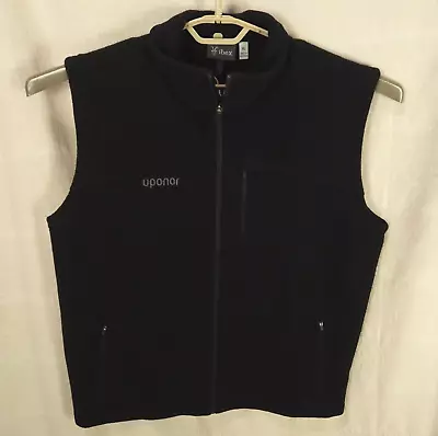 Ibex Vest Men's XL Black Full Zip Zque Merino Wool Uponor Logo Outdoor Hiking • $44.90
