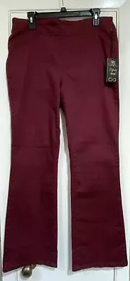 NWT DG2 Diane Gilman Burgundy Pull On Jeans 14-16-18 Tri-Fit  Infinity Stretch • $19.95