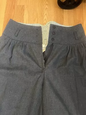 Vintage High Waist Pants Women’s V Yolk Front  Pleated Tapered Leg 80s 90s Sz 13 • $34.99