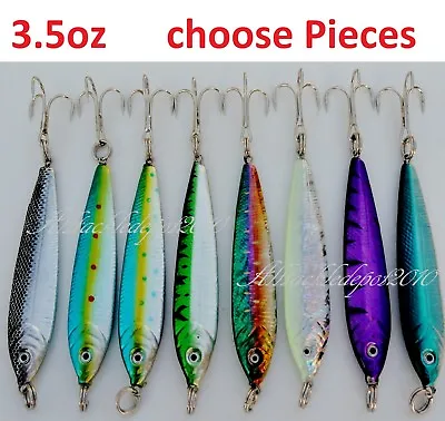 1 To 8 Pieces 3.5oz Mega Live Bait Metal Jigs Saltwater Fishing Lures • $4.99