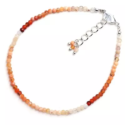 Natural Mexican Fire Opal Beads Bracelet Handmade Jewelry Adjustable Chain • $25.99