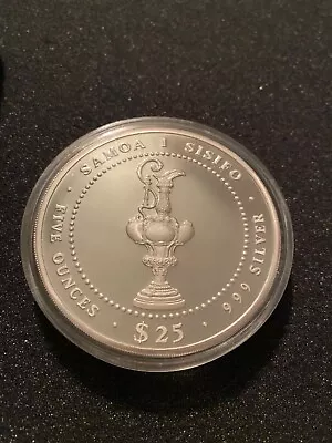 5 Troy Oz AMERICA'S CUP 1987 Perth Australia $25 Silver Bullion Coin SAMOA .999 • $130