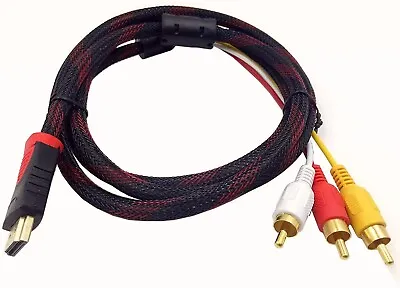 $6.45 • Buy 1080P HDMI Male To 3 RCA Video Audio AV Component Converter Adapter Cable HDTV