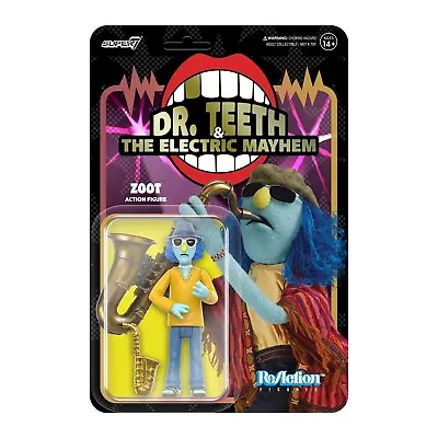 SUPER7 The Muppets Electric Mayhem Band Zoot ReAction Figure 3.75  NEW • $26.99