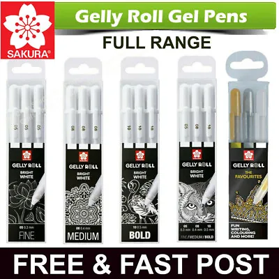 Sakura Gelly Roll Gel Pens Bright White Set - 05 /08 /10 -Metallic The Favorite • £6.49